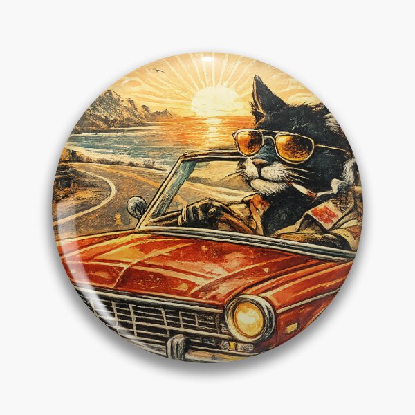 Item preview, Cool Cat Stay Chill Retro Beach Sunset Design designed and sold by phoenixram2495.