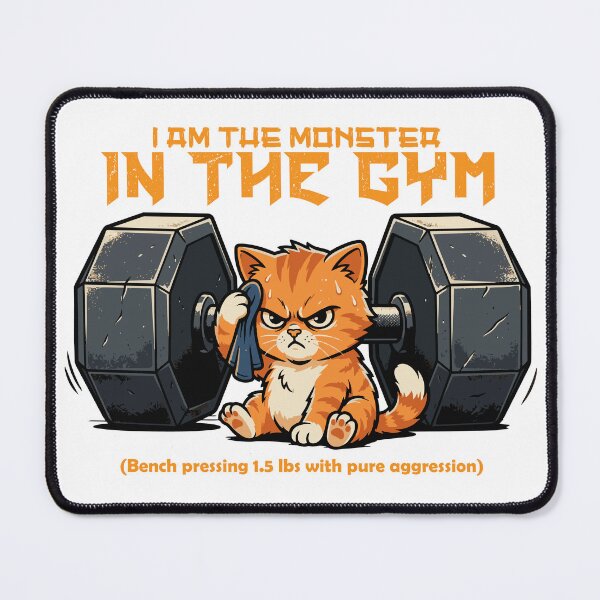 Item preview, I Am The Monster In The Gym Funny Cat Weightlifting designed and sold by BiakiaPrints.