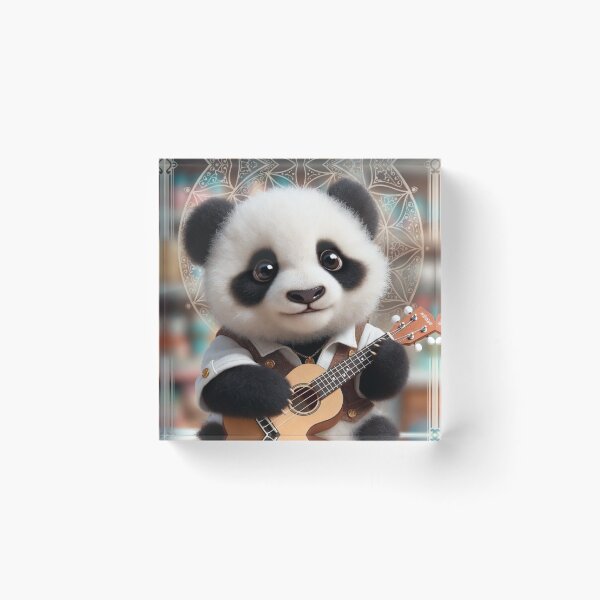 Item preview, Cute Panda Playing Guitar Musical Art designed and sold by IntelliMindDesigns.