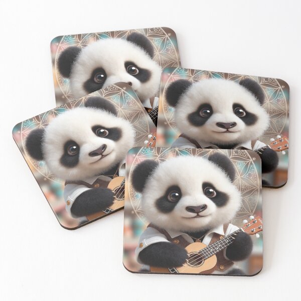 Item preview, Cute Panda Playing Guitar Musical Art designed and sold by IntelliMindDesigns.