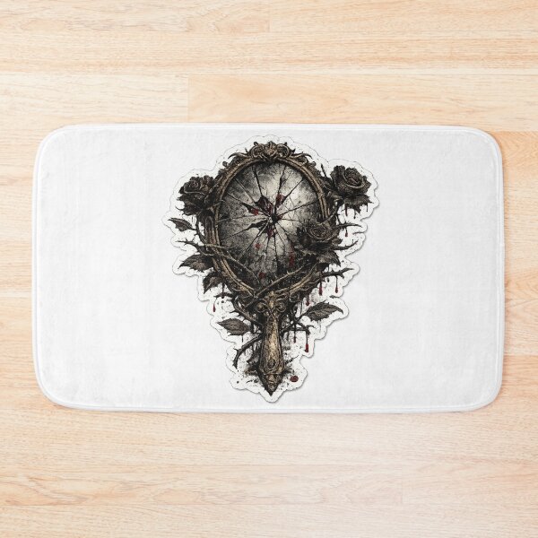 Item preview, Broken Mirror Antlers Roses Dark Gothic Fantasy Design designed and sold by irfanshikh.