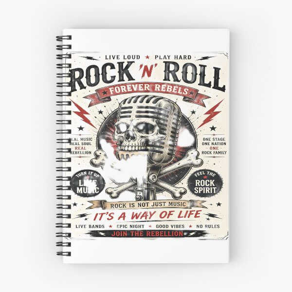 Item preview, Rock 'N' Roll Forever Rebels Vintage Skull Microphone Poster designed and sold by Artisan Finds Online.