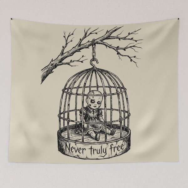 Item preview, Birdcage Silhouette - Creepy Doll designed and sold by bapupa.