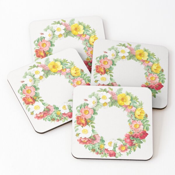Item preview, Roses Wreath Flowers Vintage Botanical Illustration designed and sold by TheRetroArtRoom.