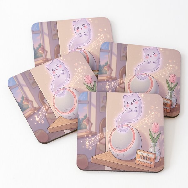 Item preview, Cute Kawaii Ghost Cat Lo-Fi Chill Music Speaker Aesthetic designed and sold by raedattia.
