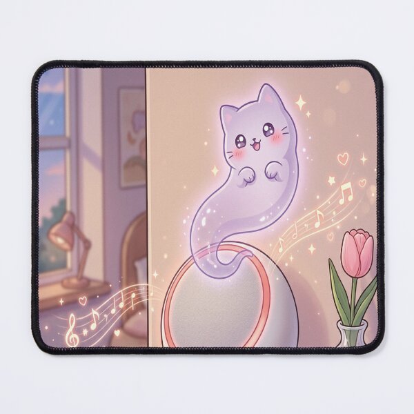 Item preview, Cute Kawaii Ghost Cat Lo-Fi Chill Music Speaker Aesthetic designed and sold by raedattia.