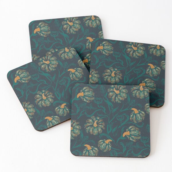 Item preview, Gilded Pumpkin Masquerade Indigo and Emerald designed and sold by Dally-Dabble.