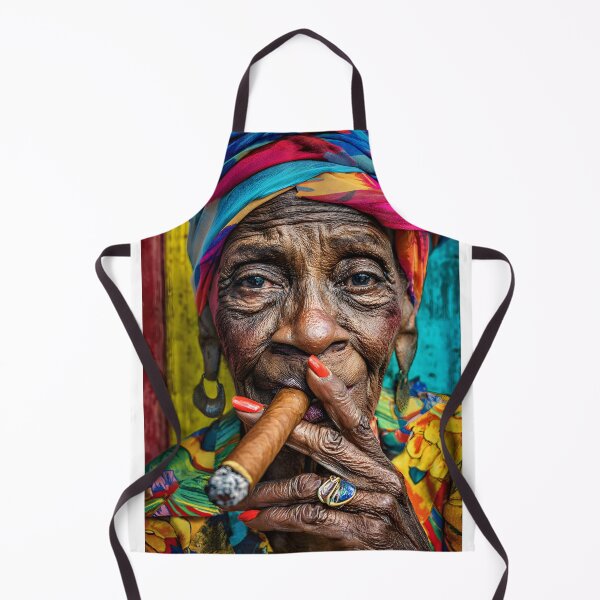 Item preview, Elderly Woman with Cigar and Colorful Headscarf designed and sold by Artessie.