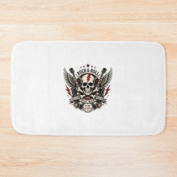 Item preview, Rock & Roll Live Loud Stay Wild Vintage Skull Guitar Artwork designed and sold by Artisan Finds Online.