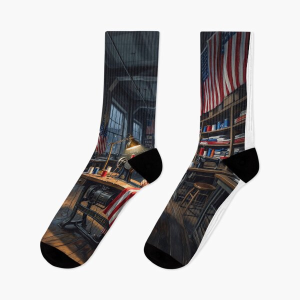 Item preview, Uncle Sam USA Sewing An American Flag designed and sold by Home Decor Art.