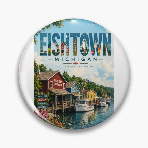 Item preview, Fishtown Leland Michigan Historic Harbor on Lake Michigan designed and sold by Places On Earth.