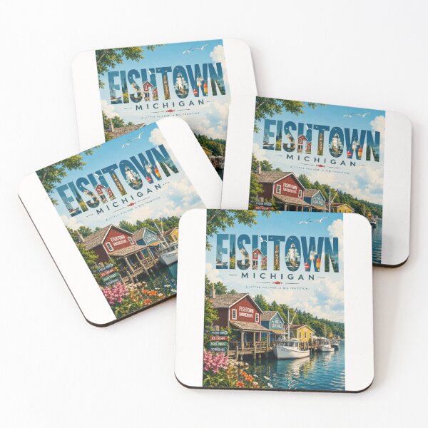 Item preview, Fishtown Leland Michigan Historic Harbor on Lake Michigan designed and sold by Places On Earth.