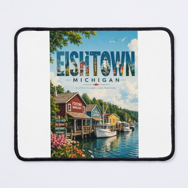 Item preview, Fishtown Leland Michigan Historic Harbor on Lake Michigan designed and sold by Places On Earth.