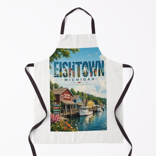 Item preview, Fishtown Leland Michigan Historic Harbor on Lake Michigan designed and sold by Places On Earth.