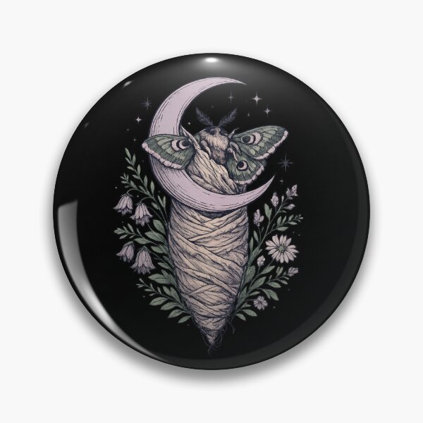 Item preview, Pastel Goth Moth Crescent Moon Botanical Illustration Dark Academia Art designed and sold by irfanshikh.