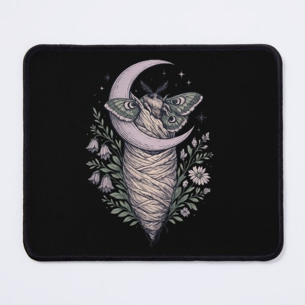 Item preview, Pastel Goth Moth Crescent Moon Botanical Illustration Dark Academia Art designed and sold by irfanshikh.