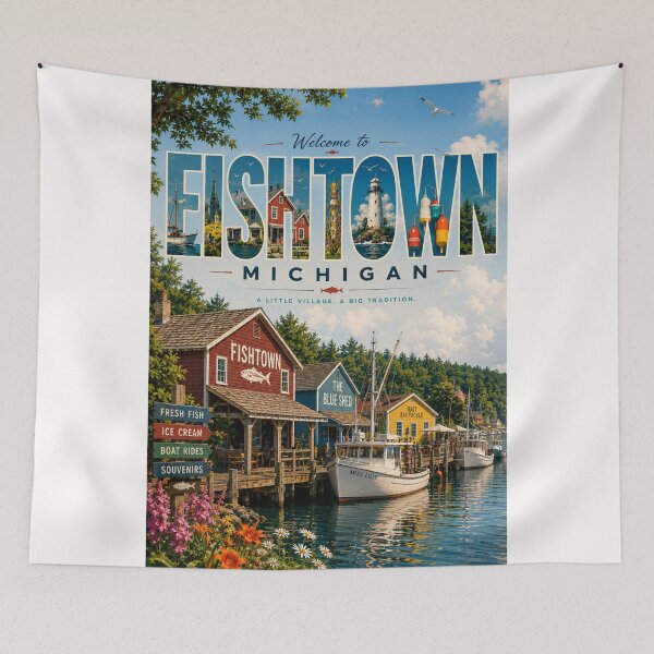 Item preview, Fishtown Leland Michigan Waterfront Village on Lake Michigan designed and sold by Places On Earth.