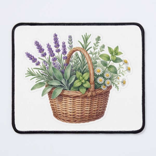 Item preview, Lavender Basket Cottage Garden Illustration designed and sold by AillustriaAK.