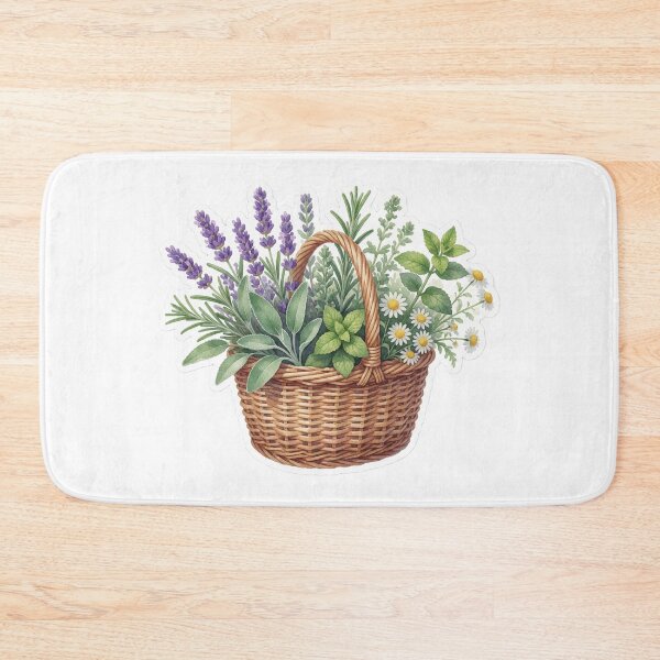 Item preview, Lavender Basket Cottage Garden Illustration designed and sold by AillustriaAK.