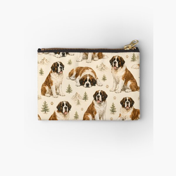 Item preview, Saint Bernard Mountain Companion Watercolor Seamless Pattern designed and sold by blankTeeShirt.