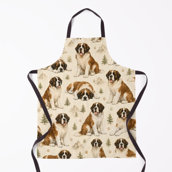 Item preview, Saint Bernard Mountain Companion Watercolor Seamless Pattern designed and sold by blankTeeShirt.