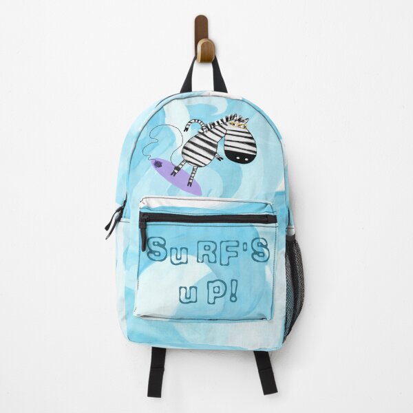 Item preview, Surfs Up! Funny Cartoon Zebra Surfing The Waves By Artist Carla Daly designed and sold by Carla Daly.