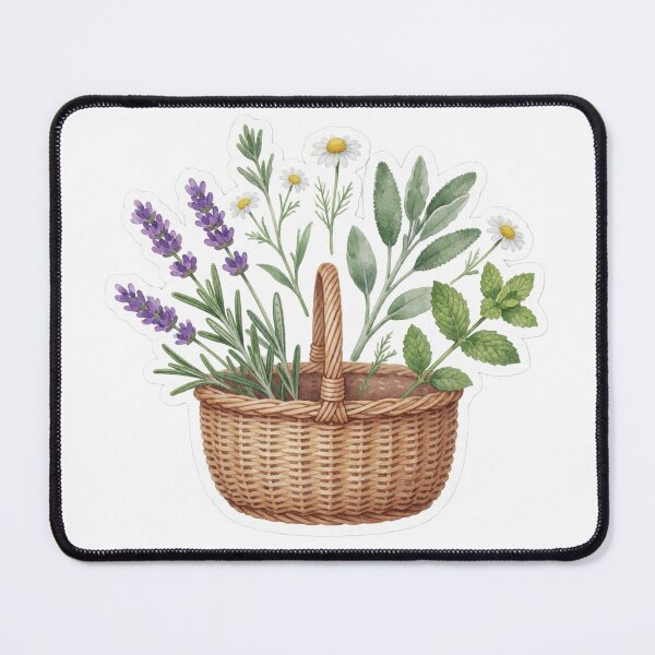 Item preview, Lavender Basket Cottage Garden Illustration designed and sold by AillustriaAK.