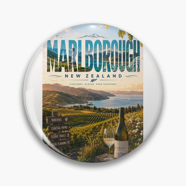 Item preview, Marlborough New Zealand Wine Region and Coastal Vineyards designed and sold by Places On Earth.