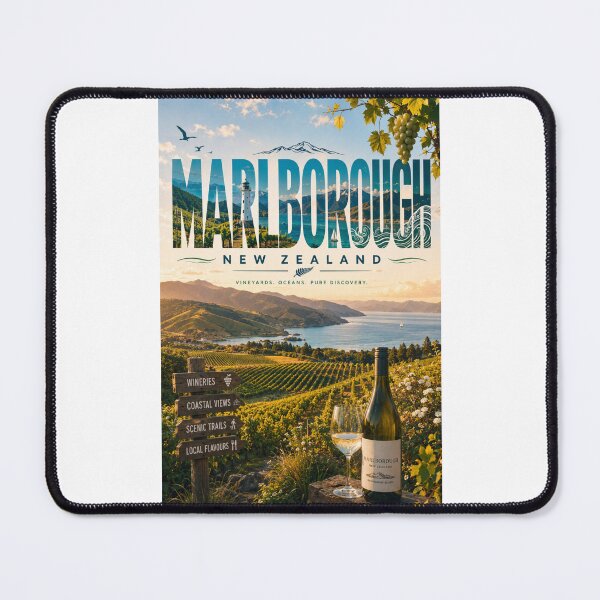 Item preview, Marlborough New Zealand Wine Region and Coastal Vineyards designed and sold by Places On Earth.