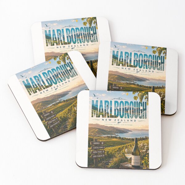 Item preview, Marlborough New Zealand Wine Region and Coastal Vineyards designed and sold by Places On Earth.