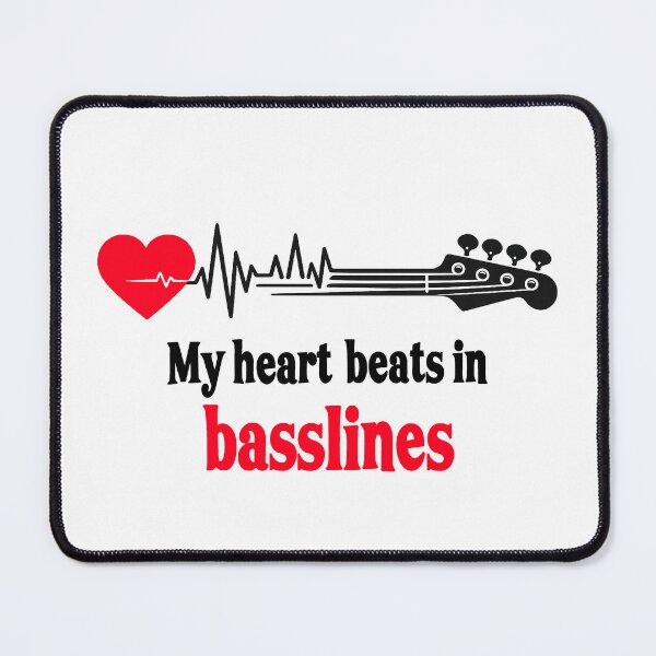Item preview, My Heart Beats In Basslines Bass Guitar Design designed and sold by Symphatee.