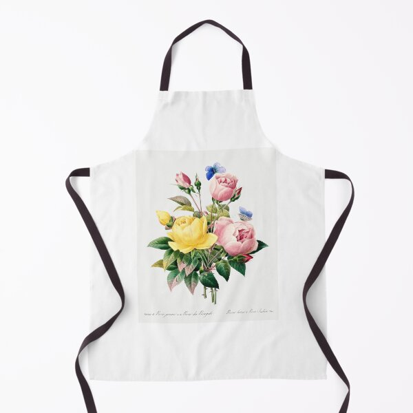 Item preview, Yellow and Cabbage Roses Vintage Botanical Illustration designed and sold by TheRetroArtRoom.