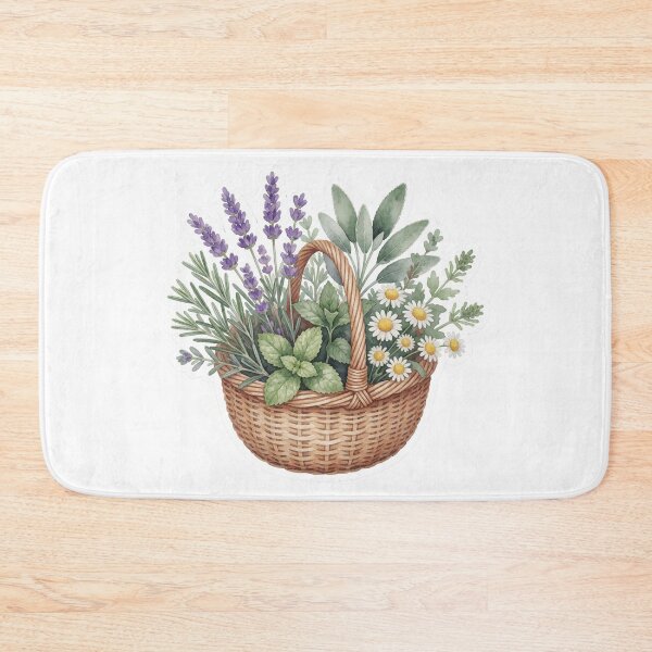 Item preview, Lavender Basket Cottage Garden Illustration designed and sold by AillustriaAK.