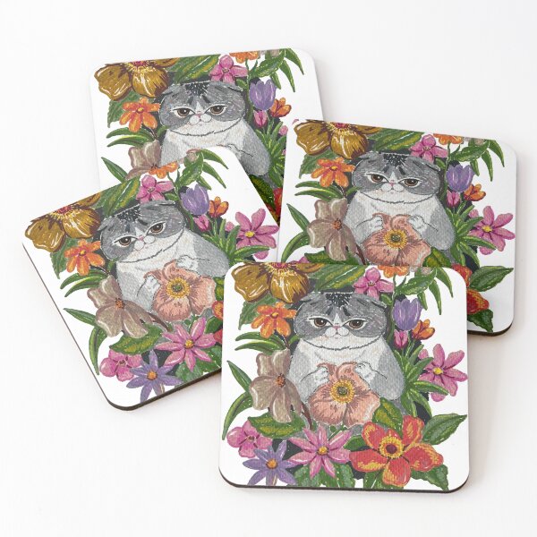 Item preview, Watercolor Botanical Cat Illustration designed and sold by Umami-Kook.