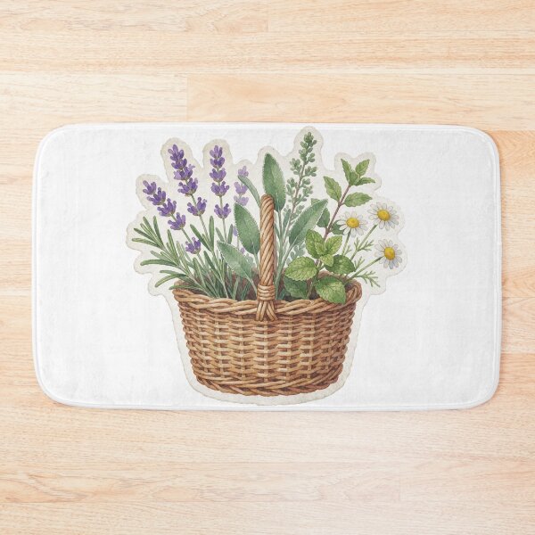 Item preview, Lavender Basket Cottage Garden Illustration designed and sold by AillustriaAK.