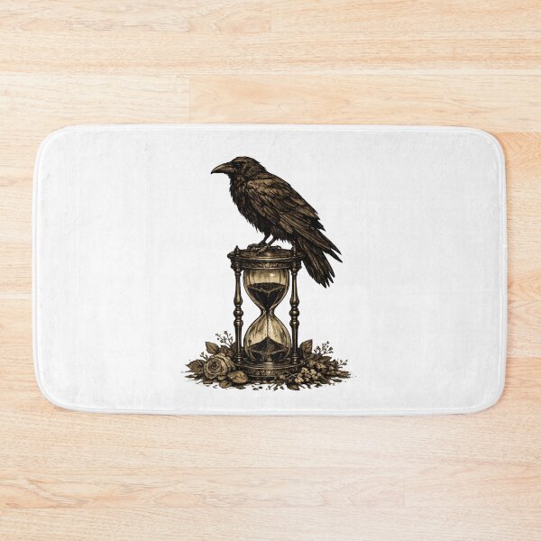 Item preview, Gothic Raven Hourglass Death Time Witchy Dark Cottagecore Design designed and sold by irfanshikh.