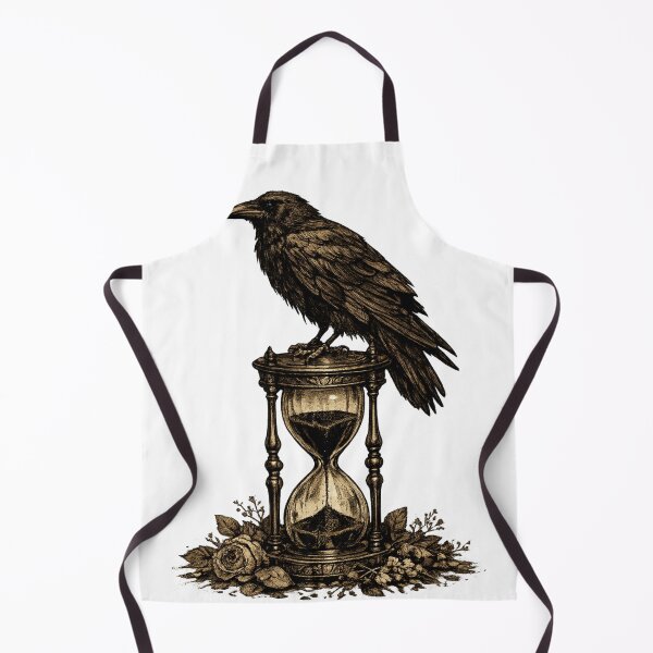 Item preview, Gothic Raven Hourglass Death Time Witchy Dark Cottagecore Design designed and sold by irfanshikh.