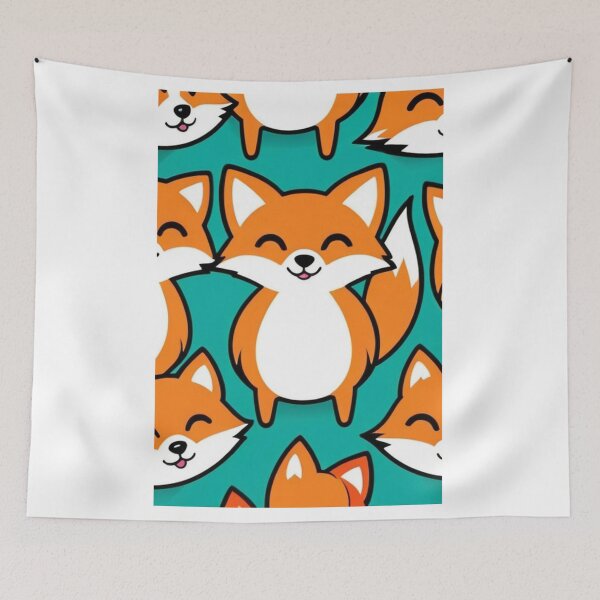 Item preview, Art - Stylized Foxes, Playful and Childlike Illustration designed and sold by DoodyPets.