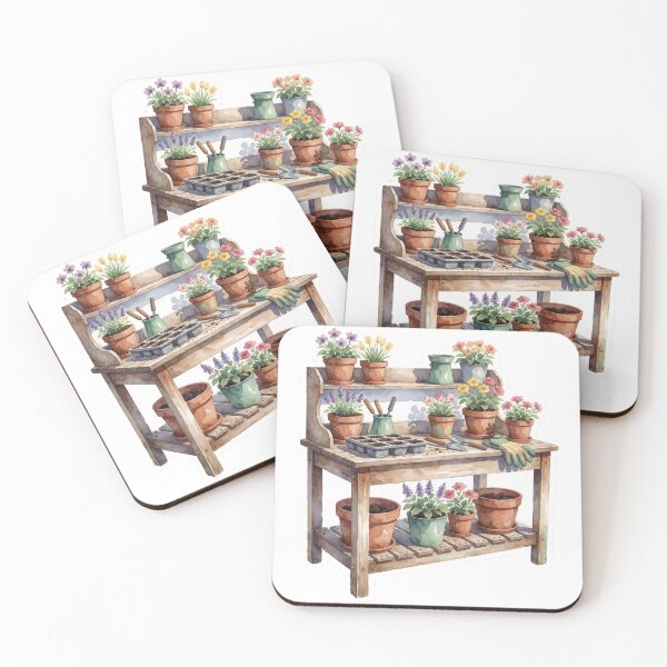 Item preview, Potted Flowers Garden Botanical Illustration designed and sold by AillustriaAK.