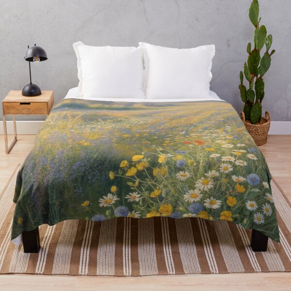 Item preview, Golden Summer Wildflower Meadow – Impressionist Monet-Inspired Floral Landscape Wall Art designed and sold by Tamas Das.