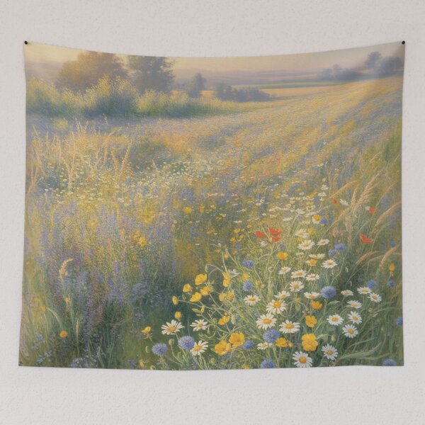 Item preview, Golden Summer Wildflower Meadow – Impressionist Monet-Inspired Floral Landscape Wall Art designed and sold by Tamas Das.