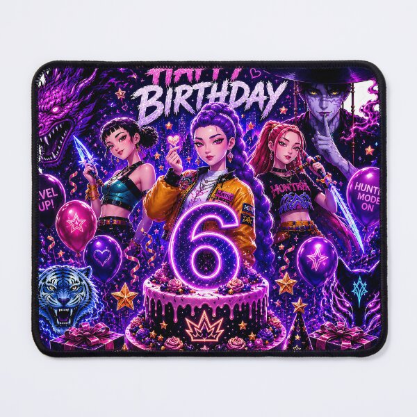 Item preview, KPop Demon Hunters Happy 6th Birthday Sticker | Cute Anime Birthday Party Gift for Kids designed and sold by NorthernDk_art .