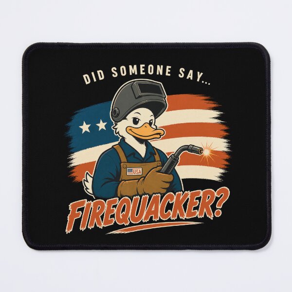 Item preview, Did Someone Say Firequacker? Funny Patriotic Duck Welder USA Welding Gift designed and sold by RusticMeadow.