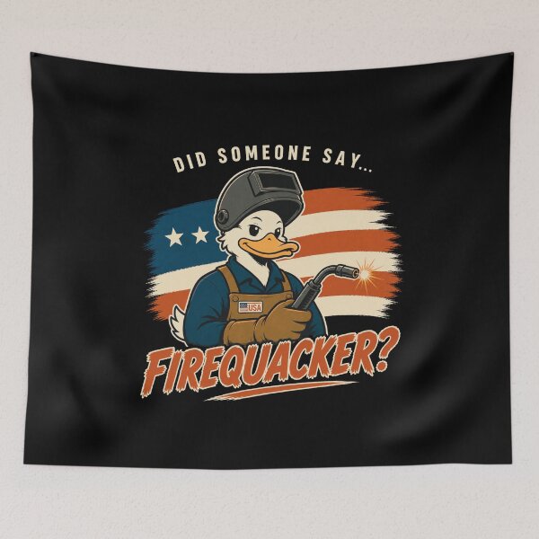 Item preview, Did Someone Say Firequacker? Funny Patriotic Duck Welder USA Welding Gift designed and sold by RusticMeadow.