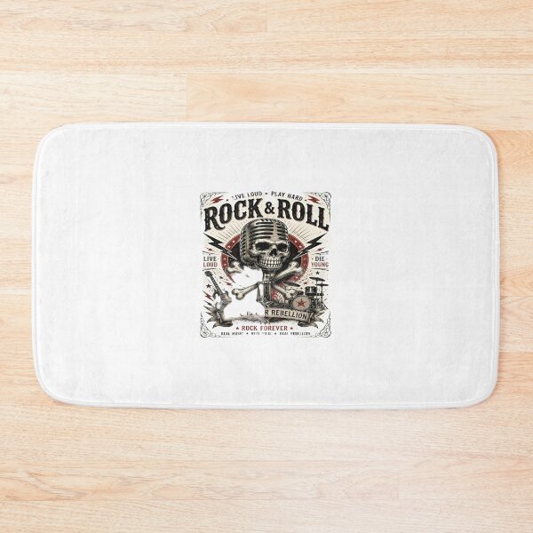 Item preview, Rock & Roll Skull Microphone Vintage Concert Poster designed and sold by Artisan Finds Online.