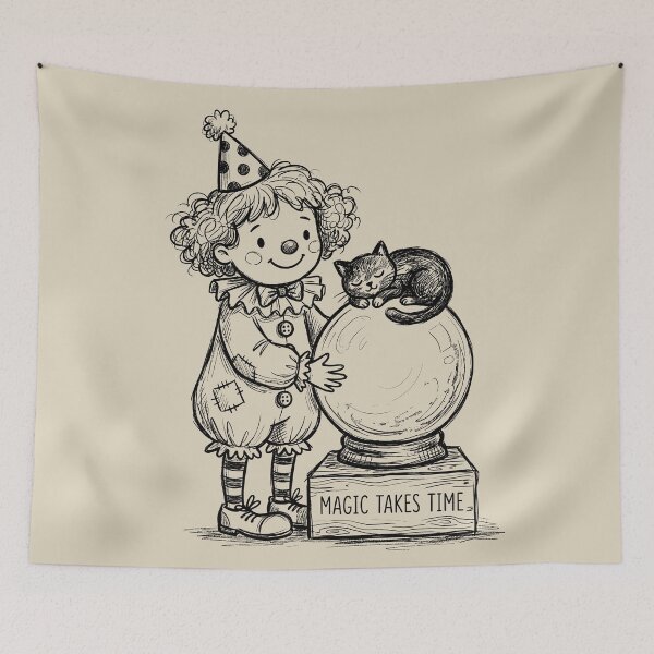 Item preview, Crystal Ball Wonder - Cute Clown Girl designed and sold by bapupa.