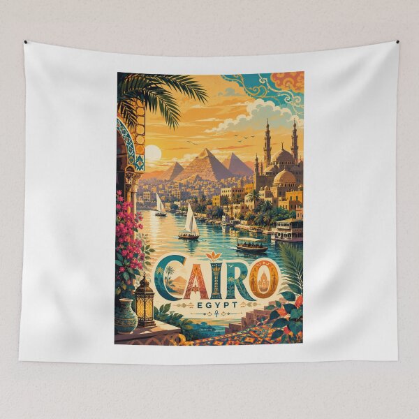 Item preview, Cairo Egypt Nile River, Giza Pyramids and Islamic Cairo designed and sold by Aryabek.