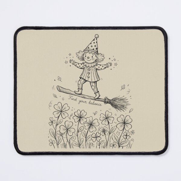 Item preview, Magic Broom Balance - Cute Clown Girl designed and sold by bapupa.
