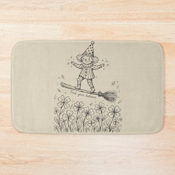 Item preview, Magic Broom Balance - Cute Clown Girl designed and sold by bapupa.