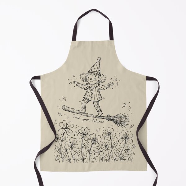 Item preview, Magic Broom Balance - Cute Clown Girl designed and sold by bapupa.
